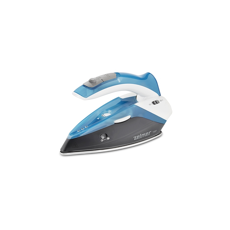 Fier de calcat cu abur Zelmer Travel ZIR0500 Trip, 1100 W, jet abur 15 g/min, rzervor apa 60ml, picior inox, maner pliabil, control temperatura, albastru/negru [2]