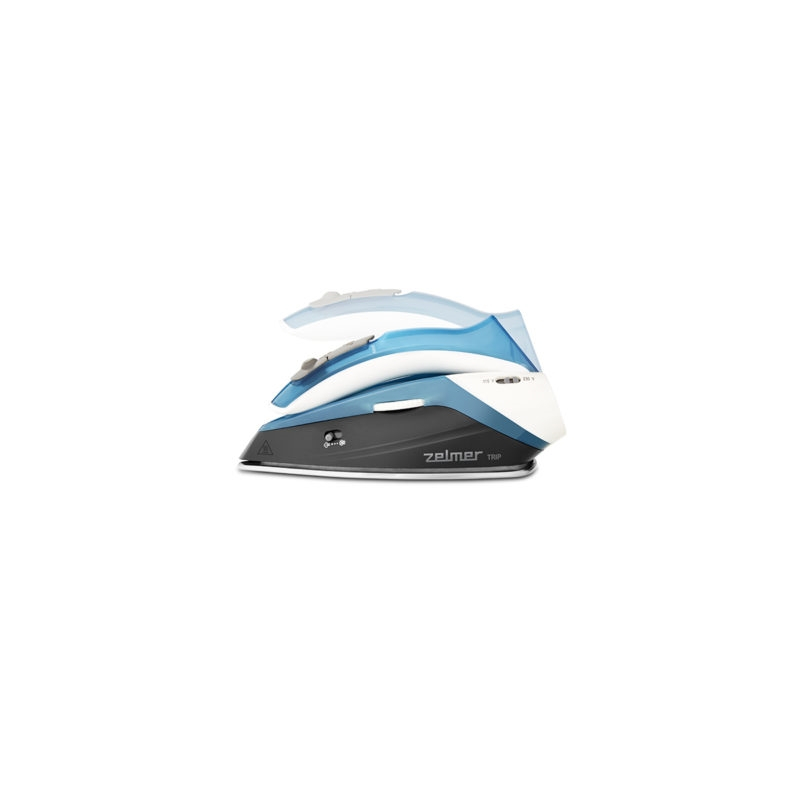 Fier de calcat cu abur Zelmer Travel ZIR0500 Trip, 1100 W, jet abur 15 g/min, rzervor apa 60ml, picior inox, maner pliabil, control temperatura, albastru/negru [4]