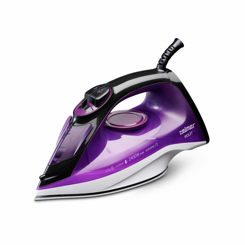 Fier de calcat cu abur Zelmer ZIR1515, 2400W, jet abur 30 g/min, rzervor apa 280 ml, Negru/Mov [1]