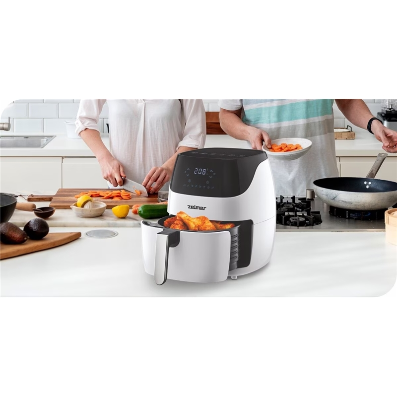 Friteuza cu aer cald Zelmer ZAF5501W, capacitate 5 l, 8 programe automate, invelis antiaderent, alb [5]