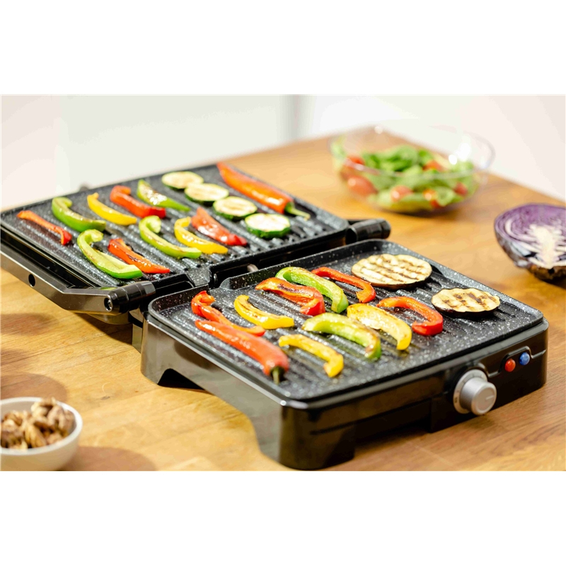 Grill electric Zelmer, ZPR2000, 2200W, 5 nivele de putere, deschidere 180º, negru/gri [2]