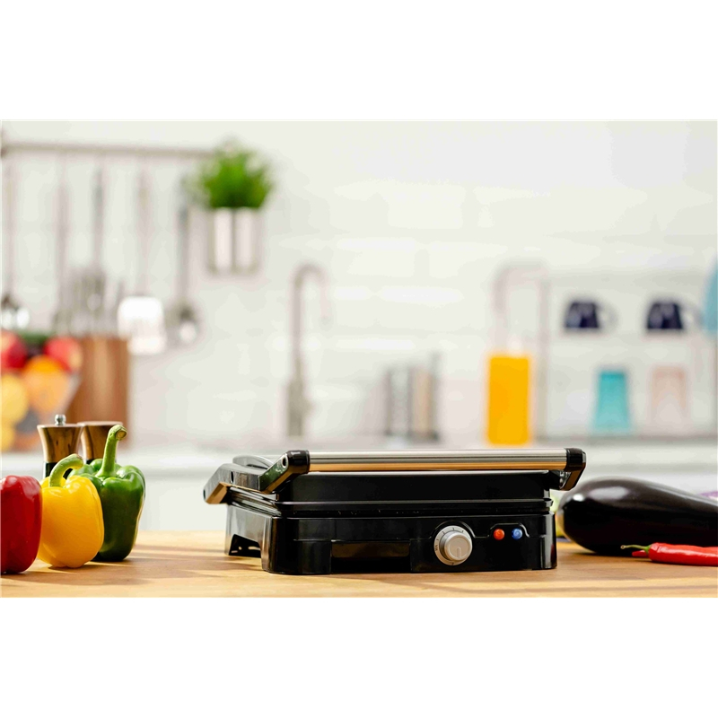 Grill electric Zelmer, ZPR2000, 2200W, 5 nivele de putere, deschidere 180º, negru/gri [4]