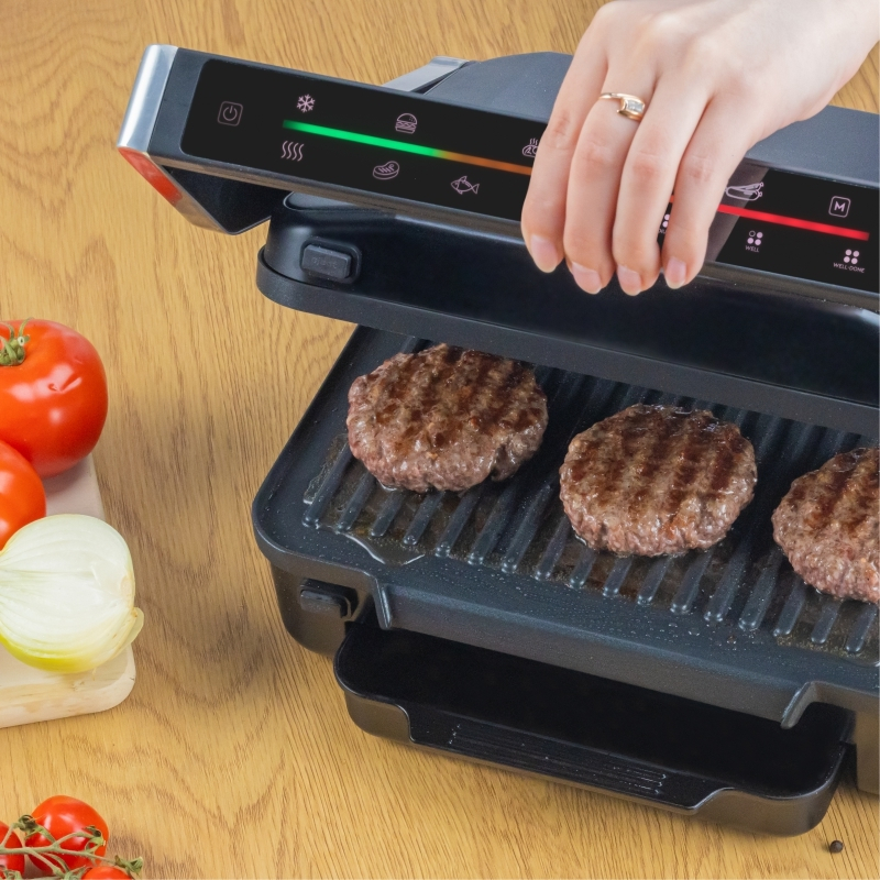 Grill electric Zelmer ZPR2600, 2000W, 6 niveluri, control electronic, programe automate, carcasa inox, dezghetare, tava pentru grasimi, negru [3]