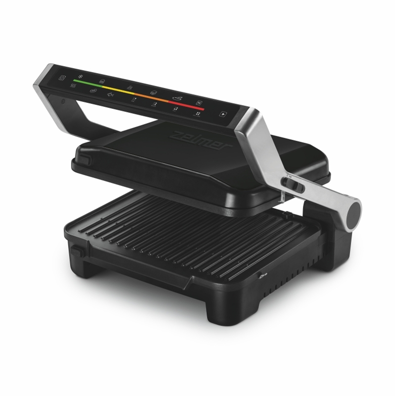 Grill electric Zelmer ZPR2600, 2000W, 6 niveluri, control electronic, programe automate, carcasa inox, dezghetare, tava pentru grasimi, negru [4]