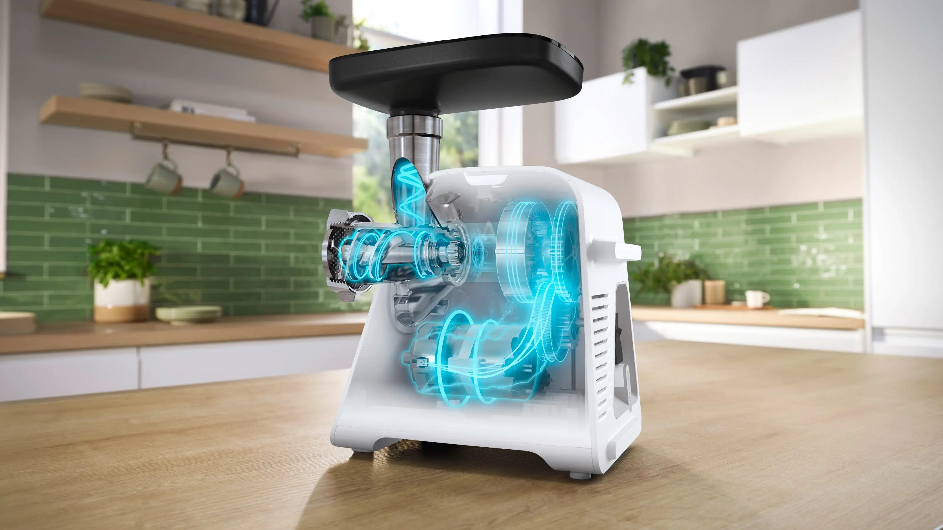 Mașină de tocat Bosch Seria 6 MultiPower 2100 W, Alb [4]