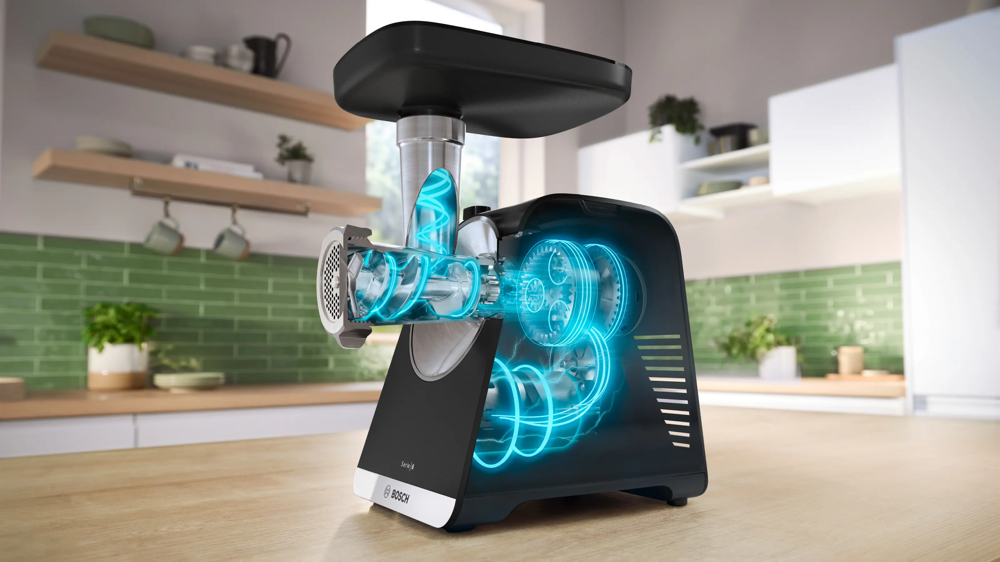 Mașină de tocat Bosch Seria 6 MultiPower 2100 W Black, silver metalic [9]