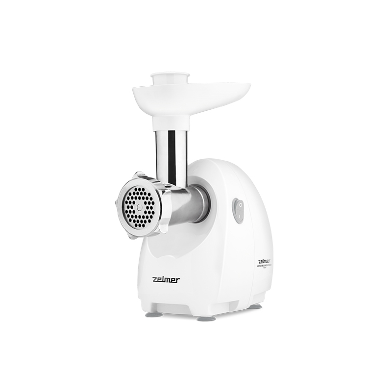 Masina de tocat carne Zelmer ZMM4050B, 1900W, 2,5 kg/min, 3 site, 4 razatoare, cutit reversibil, accesoriu carnati, storcator lent, alb [3]