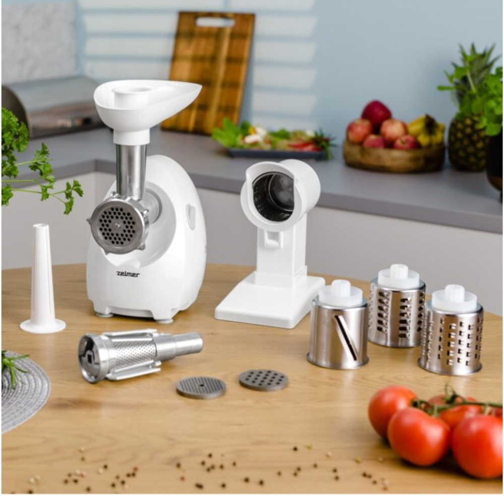 Masina de tocat carne Zelmer ZMM4055B, 1900 W, 2,5kg/min, Alb [2]