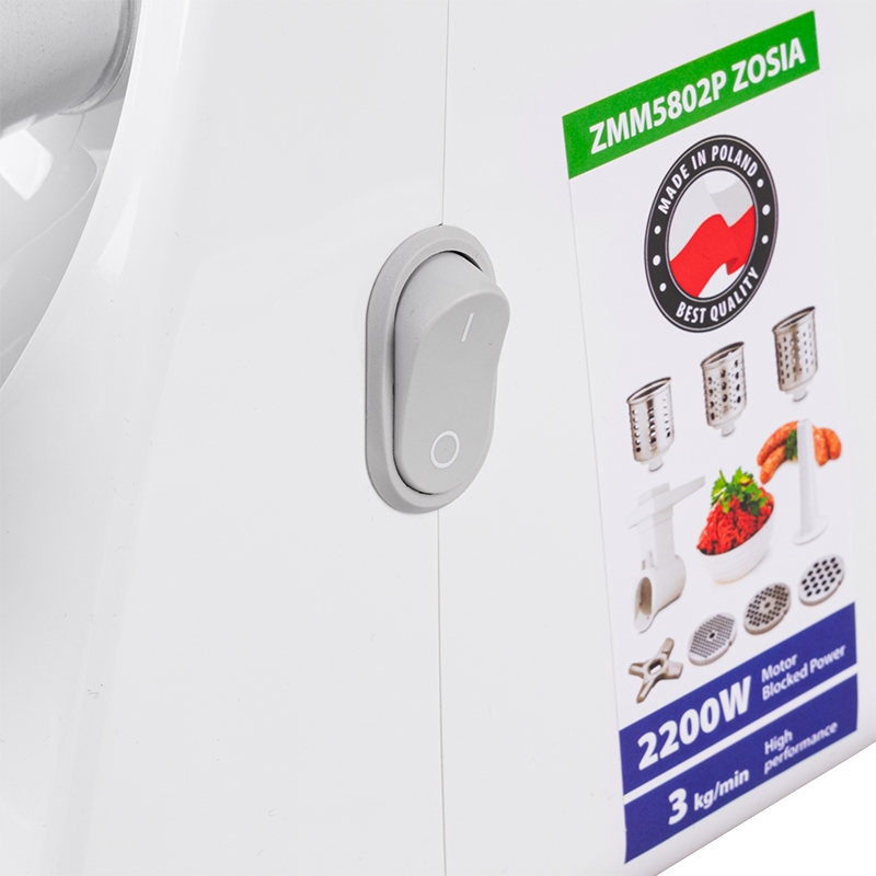 Masina de tocat carne Zelmer ZMM5802P, 2200 W, 3 kg/min, accesoriu razatoare, accesoriu carnati [4]