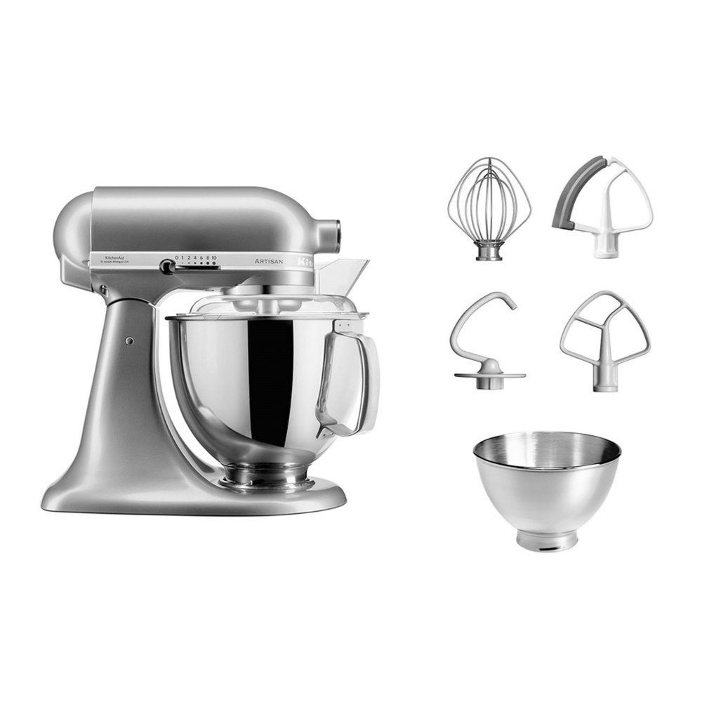 Mixer cu bol 4.8L, Artisan, Model 175, Contour Silver - KitchenAid [4]