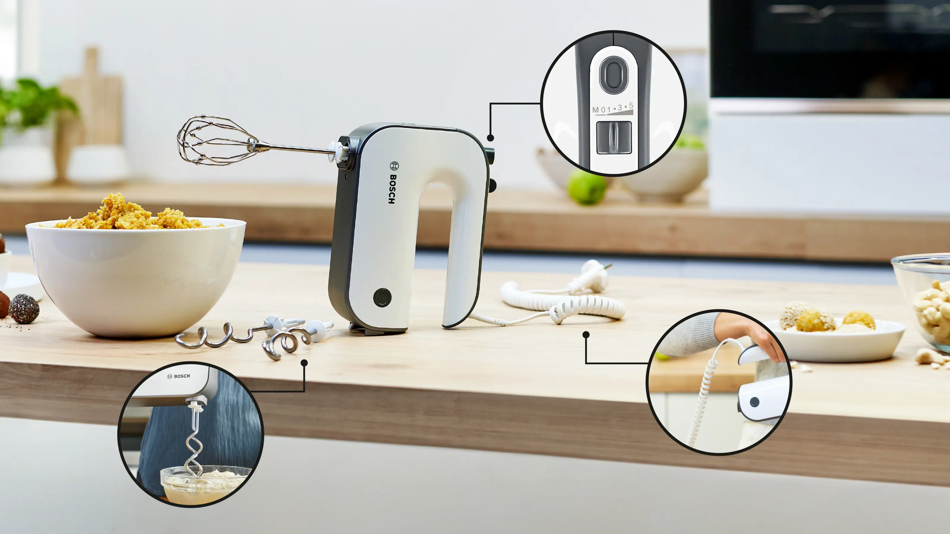 Mixer de mână Bosch MFQ4 850 W Alb, Gri inchis [3]