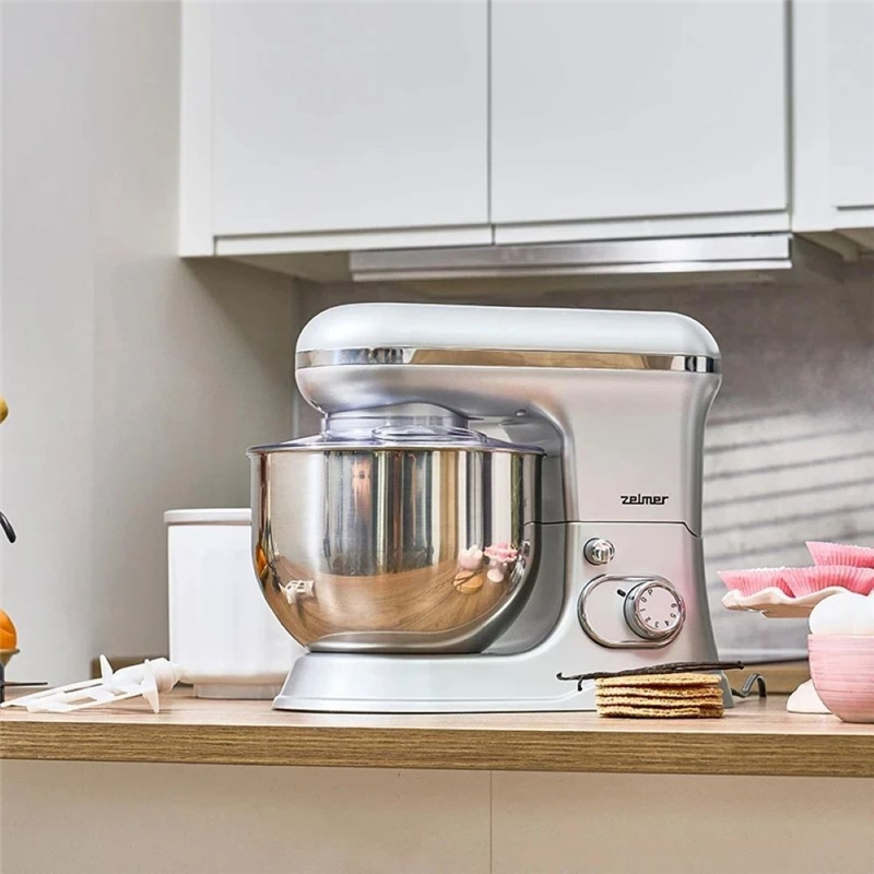 Mixer planetar Zelmer ZKR1360, 1200 W, 2 boluri incluse, 6 trepte de viteza, functie Pulse,accesoriu preparare inghetata [2]