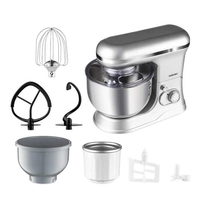 Mixer planetar Zelmer ZKR1360, 1200 W, 2 boluri incluse, 6 trepte de viteza, functie Pulse,accesoriu preparare inghetata [1]