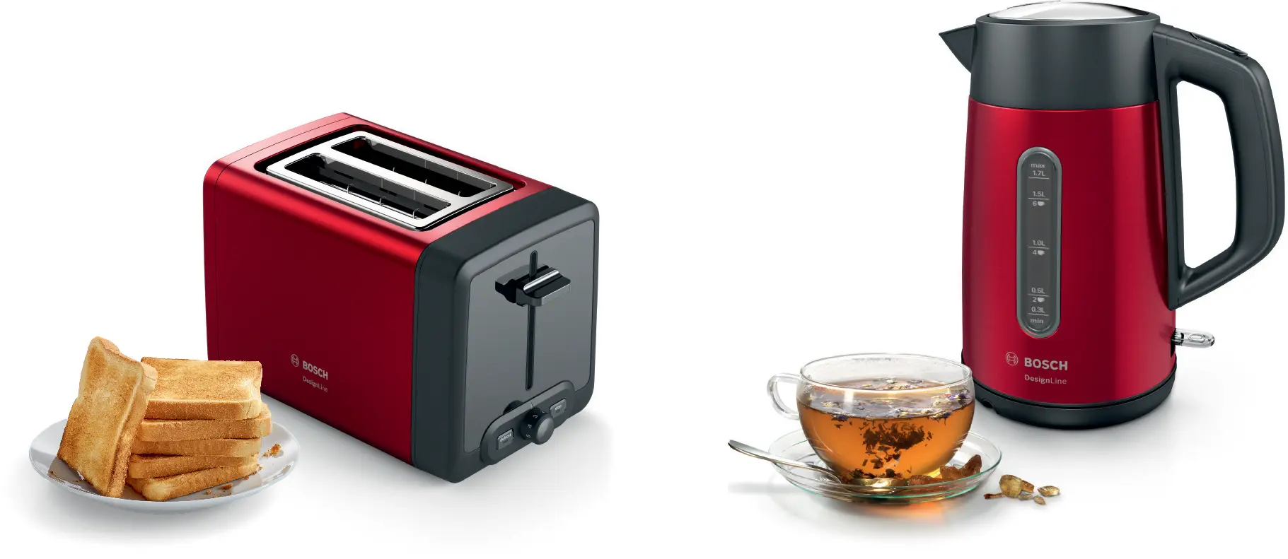 Prăjitor pâine compact Bosch DesignLine, Rosu [8]