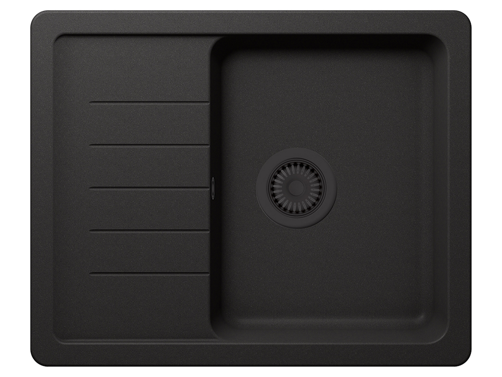 Set chiuveta bucatarie Schock Pinedo D-100XS 620 x 500 mm Cristalite Nero cu parti vizibile negru si baterie bucatarie Schock Kantus cu cap extractibil, negru [2]