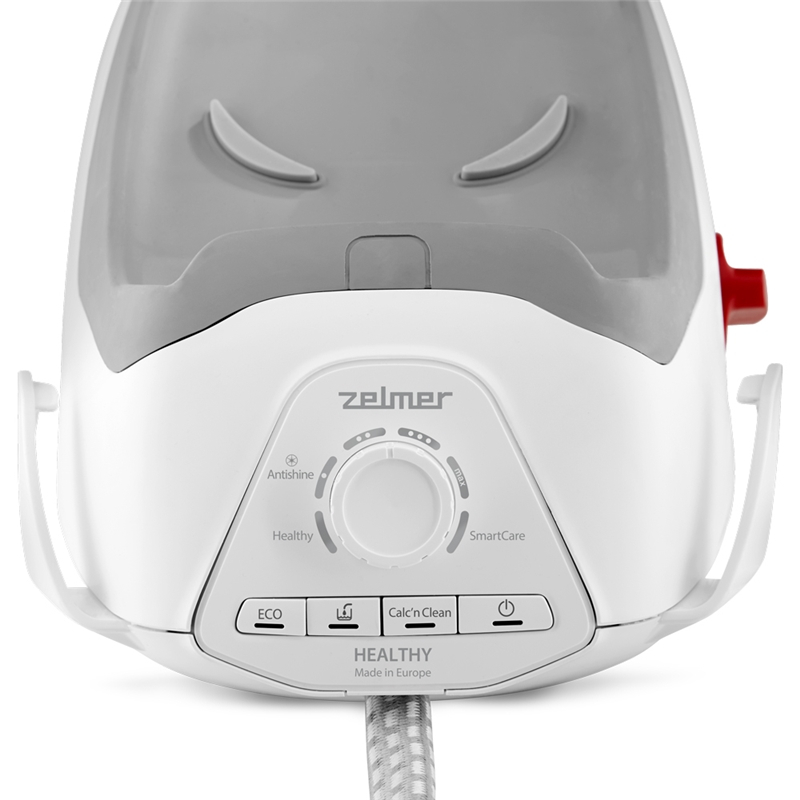 Statie de calcat Zelmer ZIS8700 Healthy, 2600W, 8 bari, jet abur 150 g/min, Capacitate rezervor apa 1.4 l, Curatare automata, Mod ECO, Alb/Gri [2]