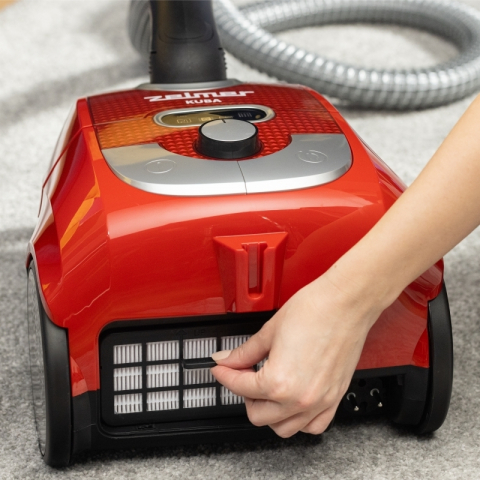 Aspirator cu sac Zelmer CUBA ZVC335, filtru HEPA, perie turbo, 3L, 650 W, rosu [2]