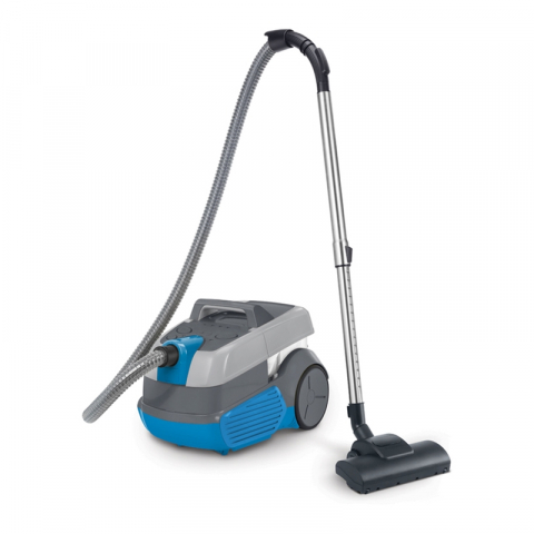 Aspiratoare cu spalare - Aspirator multifunctional Zelmer ZVC9130M, Wet&Dry, 2100 W putere maxima , mecanic ,reglare electronica a putetrii de aspirare , rezervor apa 5.2 l, filtru HEPA 13, gri/albastru