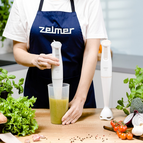 Blender de mana Zelmer ZHB4560S Pulsar, 800 W, 2 lame inox, Turbo, design ergonomic, Alb/Gri [3]