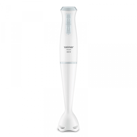 Blendere de mana - Blender de mana Zelmer ZHB4560S Pulsar, 800 W, 2 lame inox, Turbo, design ergonomic, Alb/Gri