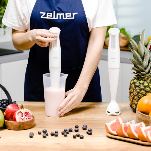 Blender de mana Zelmer ZHB4560S Pulsar, 800 W, 2 lame inox, Turbo, design ergonomic, Alb/Gri [2]