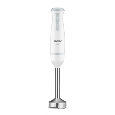 Blender de mana Zelmer ZHB4562S Pulsar Deluxe Max, 800 W, 2 lame inox, Picior inox, Recipient 800 ml, Tocator 450 ml, Tel, Design ergonomic, Alb [2]