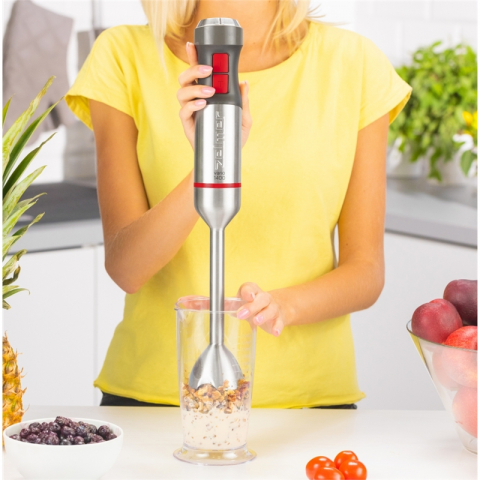 Blender vertical Zelmer ZHB4652 VARIO, 1400W, 4 lame, picior metalic, Functie TURBO, Dozator 700 ml, tocator 500 ml, gri/rosu [1]
