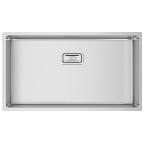 Chiuveta si baterii - Chiuveta bucatarie inox CookingAid Box Lux 74 cu montaj pe/sub blat cu ventil scurgere dreptunghiular si accesorii montaj