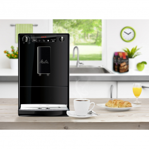 Espressor automat Melitta® Solo Pure Black E950-222, 1400W, 15 bari, 1.2l, Rezervor boabe, Slim 20cm, Negru [4]