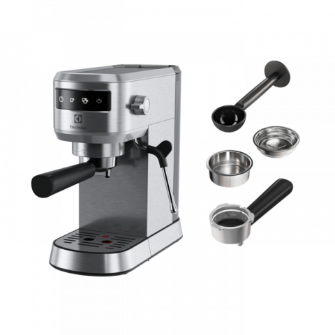 Preparare bauturi - Espressor manual Electrolux Explore 6 E6EC1-6ST, 1400W, 15 bar, 1l, suport incalzit pentru cesti, selector frontal digital, tehnologie Thermo-Block pentru incalzire rapida, auto-shot volume Control, o