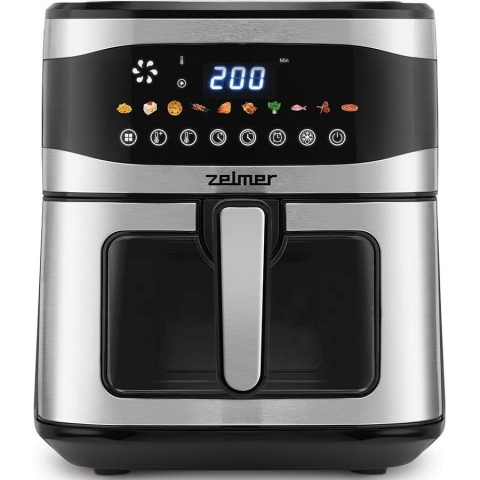 Friteuze cu aer cald - Friteuza cu aer cald ZELMER ZAF1500, 6.5l, 1.89kg, 1600W, negru-argintiu
