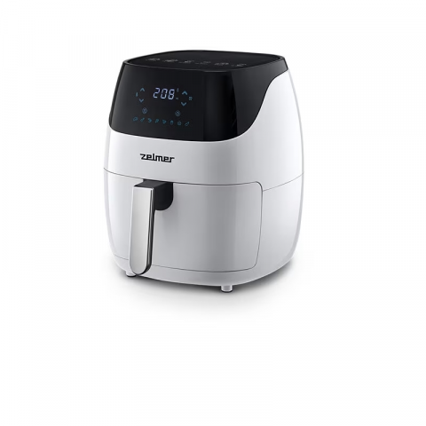 Friteuze cu aer cald - Friteuza cu aer cald Zelmer ZAF5501W, capacitate 5 l, 8 programe automate, invelis antiaderent, alb