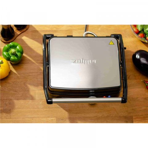 Grill electric Zelmer, ZPR2000, 2200W, 5 nivele de putere, deschidere 180º, negru/gri [2]