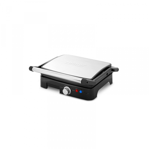 Grill electric - Grill electric Zelmer, ZPR2000, 2200W, 5 nivele de putere, deschidere 180º, negru/gri