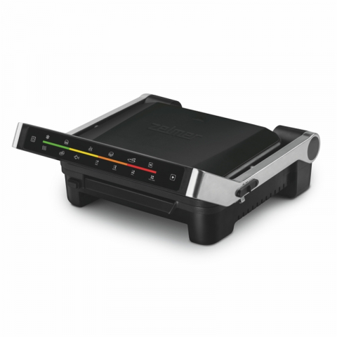 Grill electric - Grill electric Zelmer ZPR2600, 2000W, 6 niveluri, control electronic, programe automate, carcasa inox, dezghetare, tava pentru grasimi, negru