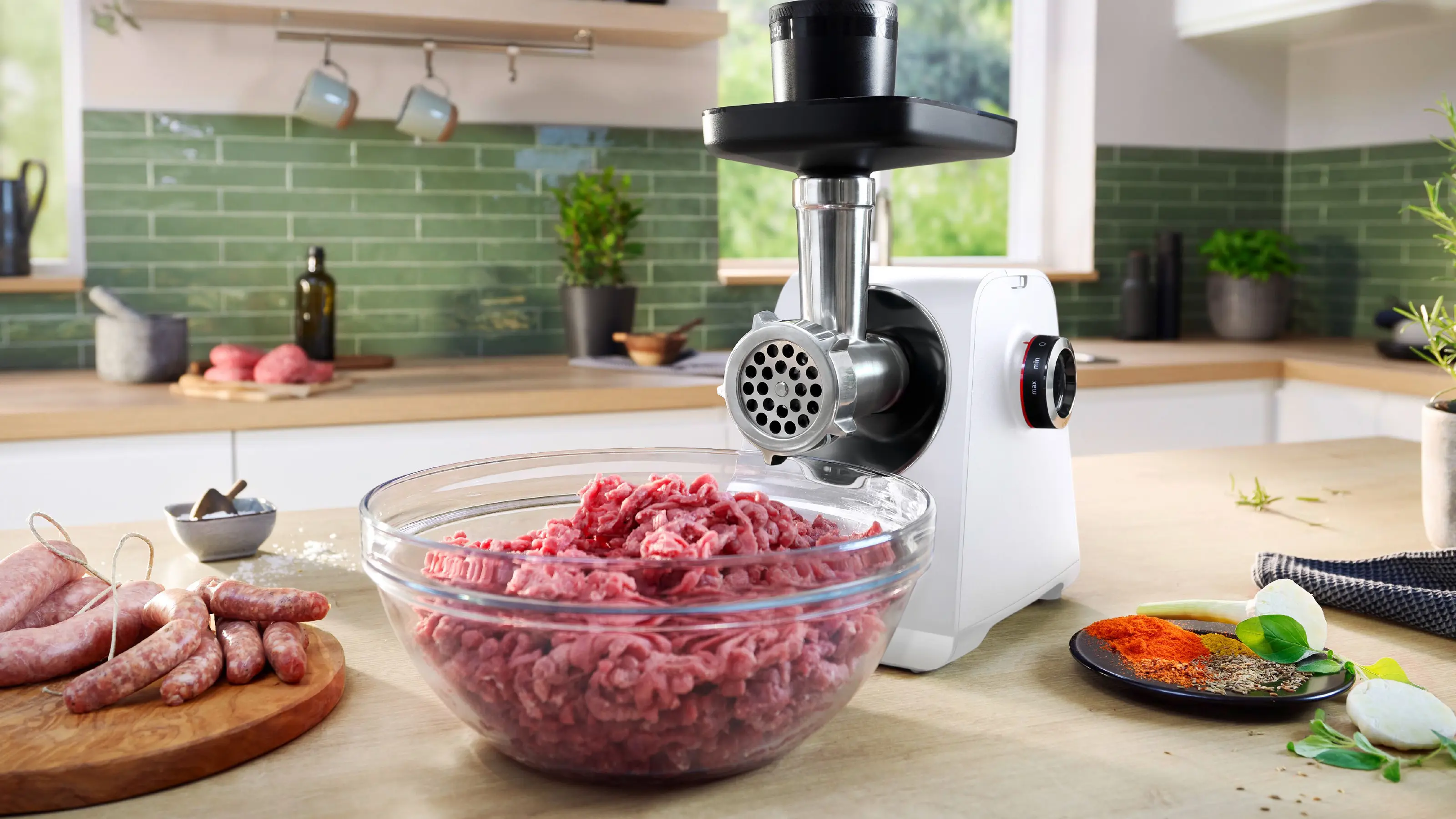 Mașină de tocat Bosch Seria 6 MultiPower 2100 W, Alb [5]