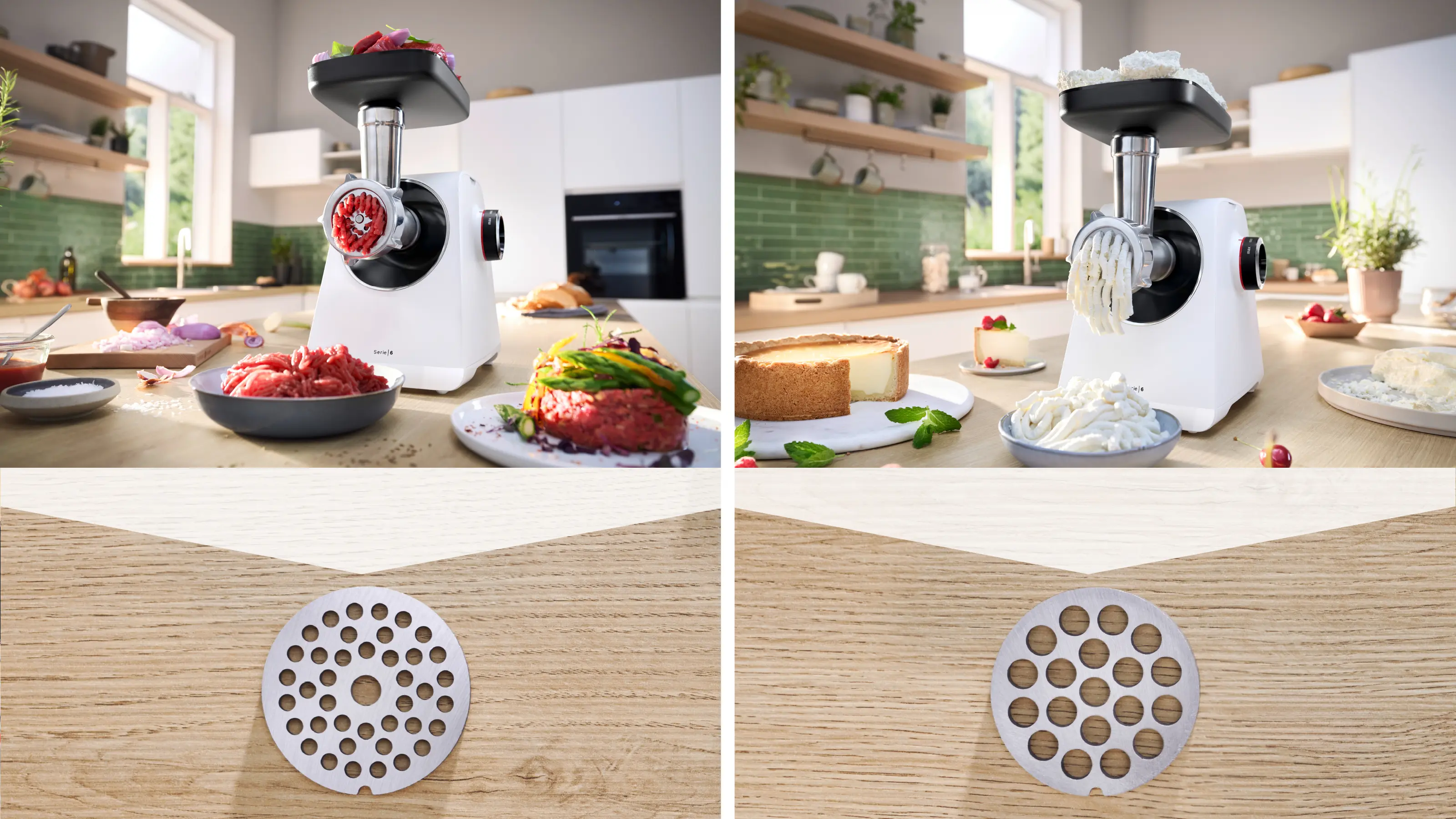 Mașină de tocat Bosch Seria 6 MultiPower 2100 W, Alb [8]