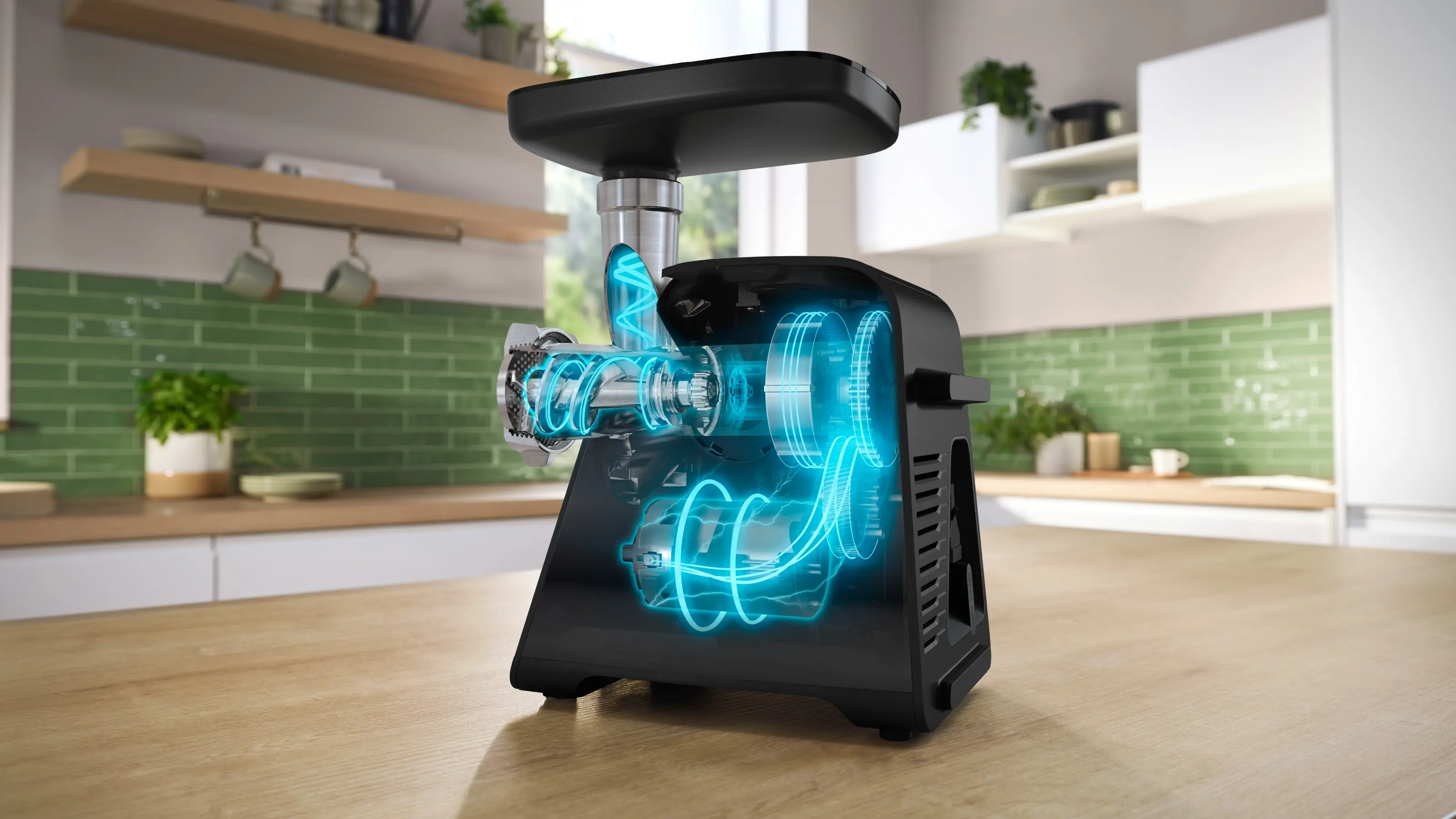 Mașină de tocat Bosch Seria 6 MultiPower 2100 W Black, silver metalic [3]