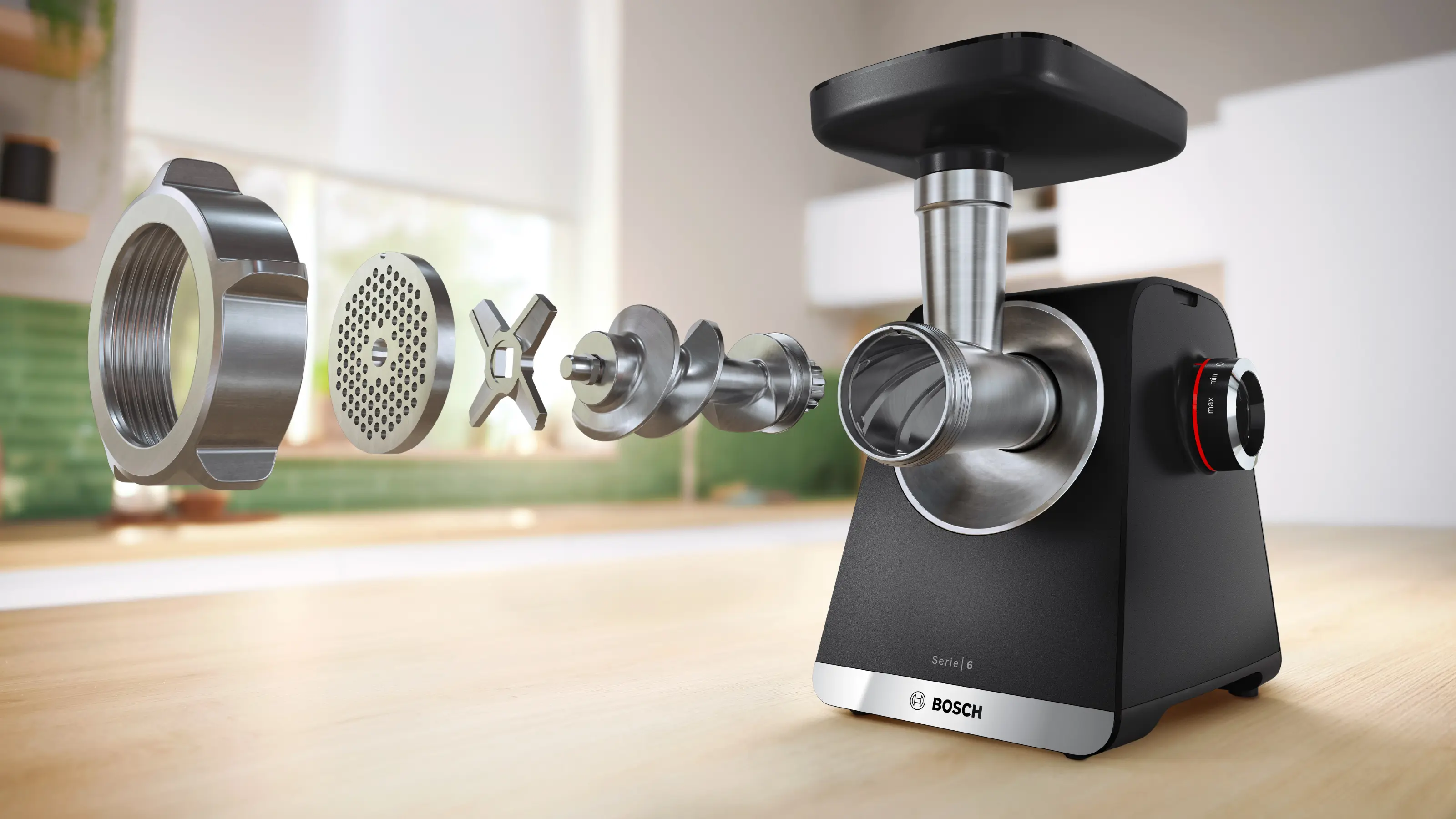 Mașină de tocat Bosch Seria 6 MultiPower 2100 W Black, silver metalic [7]