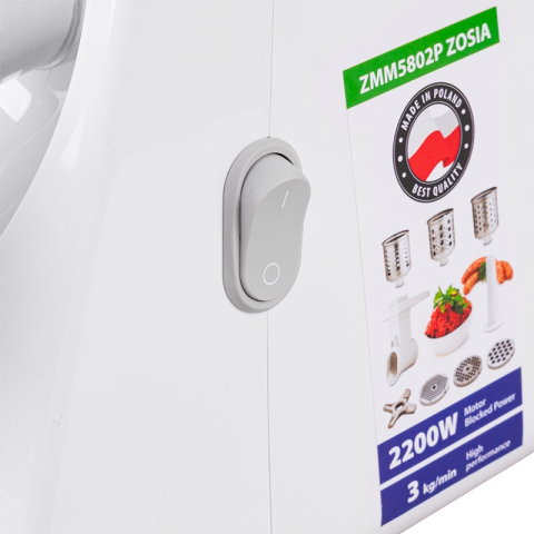 Masina de tocat carne Zelmer ZMM5802P, 2200 W, 3 kg/min, accesoriu razatoare, accesoriu carnati [3]