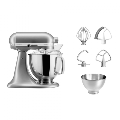 Mixer cu bol 4.8L, Artisan, Model 175, Contour Silver - KitchenAid [3]