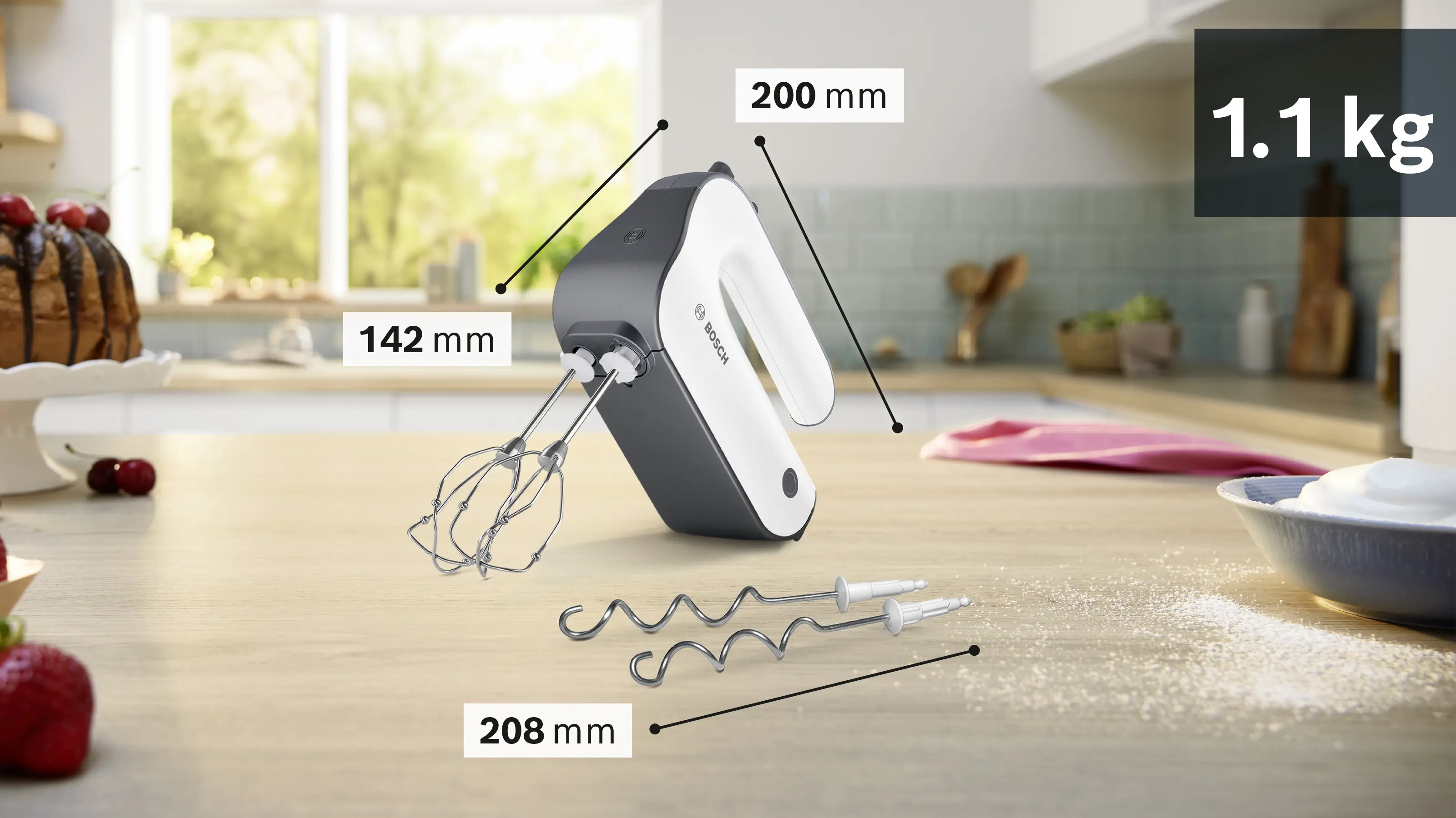 Mixer de mână Bosch MFQ4 850 W Alb, Gri inchis [6]