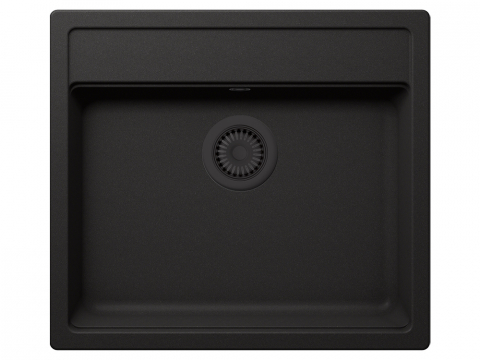 Set chiuveta bucatarie Schock Nemo N-100 570 x 510 mm Cristalite Nero cu parti vizibile negru si baterie bucatarie Schock Kantus cu cap extractibil, negru [1]