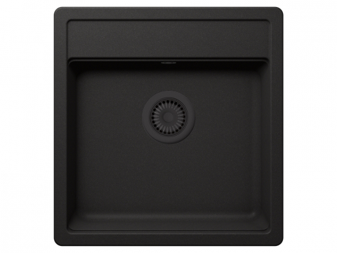 Set chiuveta bucatarie Schock Nemo N-100S 490 x 510 mm Cristalite Nero cu parti vizibile negru si baterie bucatarie Schock Kantus cu cap extractibil, negru [1]