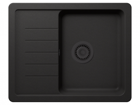 Set chiuveta bucatarie Schock Pinedo D-100XS 620 x 500 mm Cristalite Nero cu parti vizibile negru si baterie bucatarie Schock Kantus cu cap extractibil, negru [1]