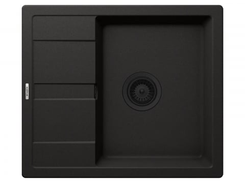 Set chiuveta bucatarie Schock Ronda D-100 580 x 500 mm Cristalite Nero cu parti vizibile negru si baterie bucatarie Schock Prima negru [1]