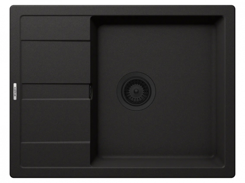 Set chiuveta bucatarie Schock Ronda D-100L 650 x 500 mm Cristalite Nero cu parti vizibile negru si baterie bucatarie Schock Prima negru [1]