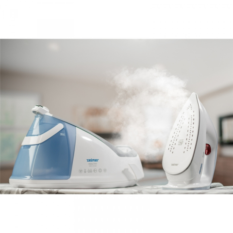 Statie de calcat Zelmer ZIS8700 Healthy, 2600W, 8 bari, jet abur 150 g/min, Capacitate rezervor apa 1.4 l, Curatare automata, Mod ECO, Alb/Gri [4]
