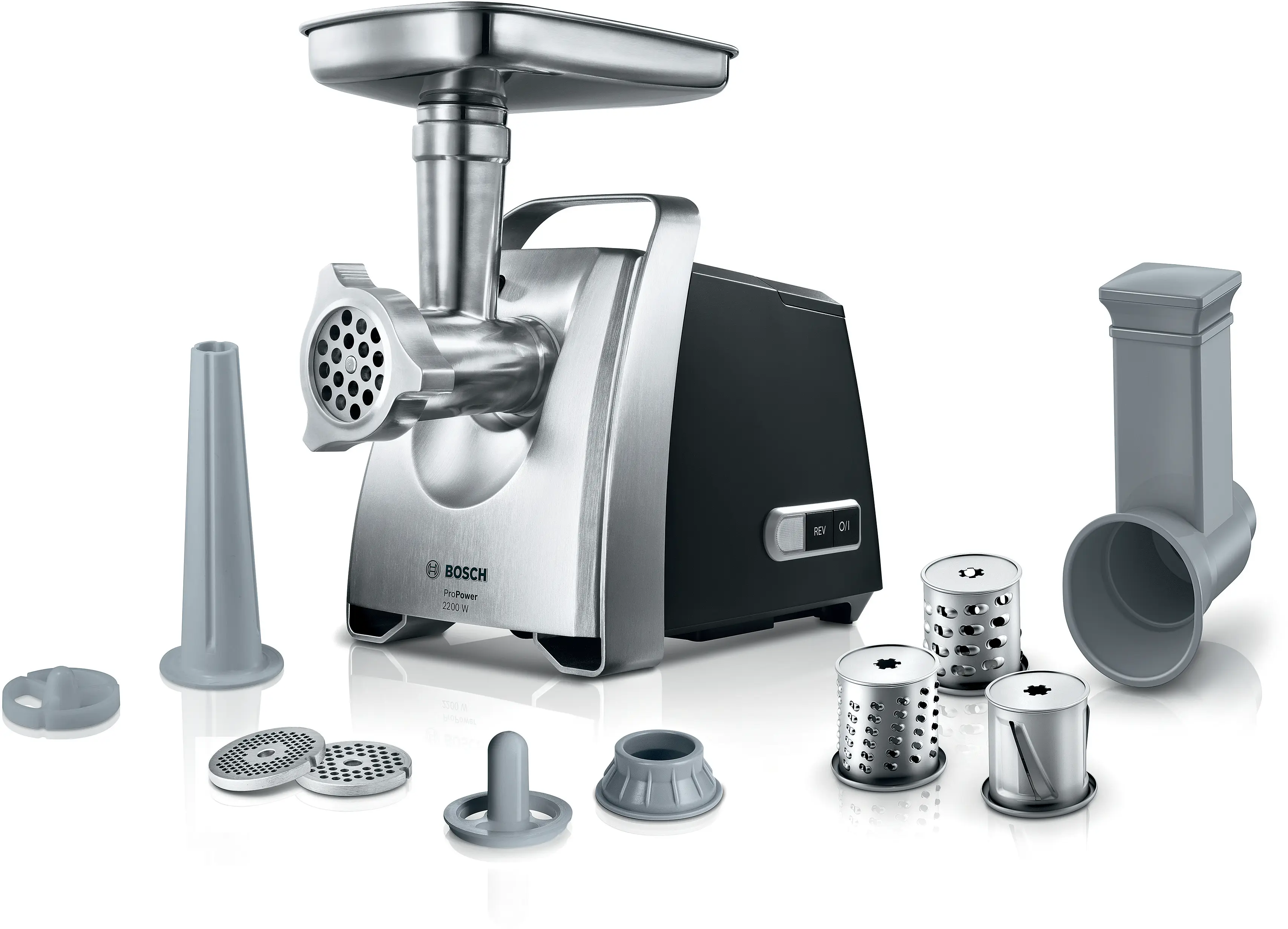 Aparate pentru mixare & tocare - Tocător de carne Bosch ProPower 2200 W Black, chrome