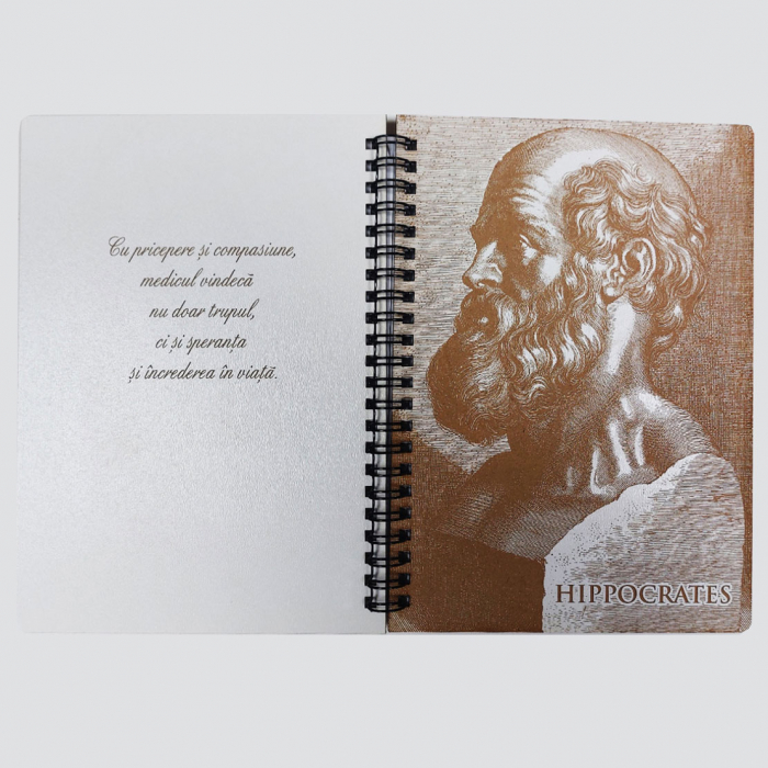 Agenda A5, cu coperti din lemn, model Hippocrates [2]